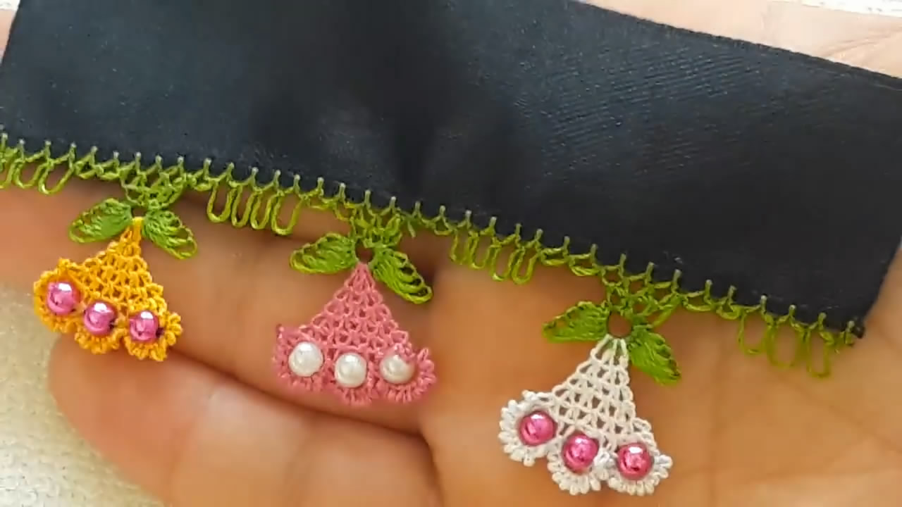 针织锁边缝法手工,渔夫帽扇形锁边教程