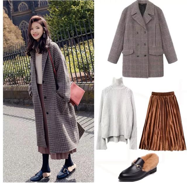 格子大衣和毛衣怎么搭配,格子大衣内搭什么颜色的毛衣好