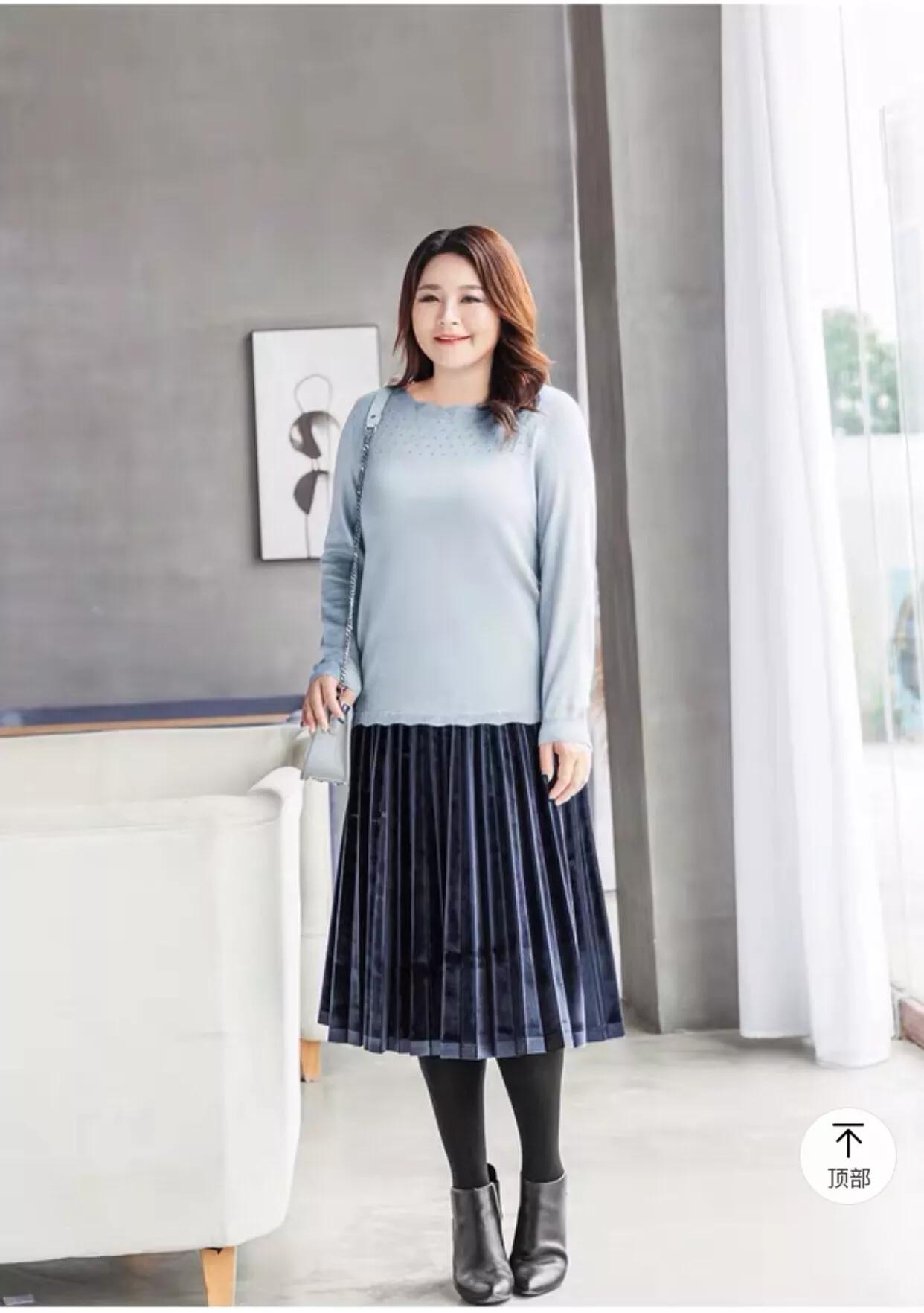 大码打底衫胖mm冬加绒毛衣,秋冬胖mm宽松显瘦内搭毛衣打底衫