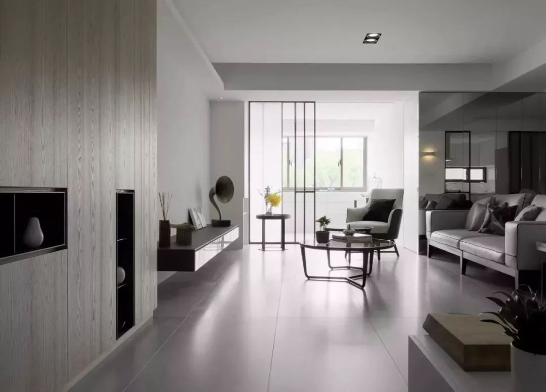 灰色哑光地砖800*800铺贴效果,暖灰色地砖装修效果图现代简约