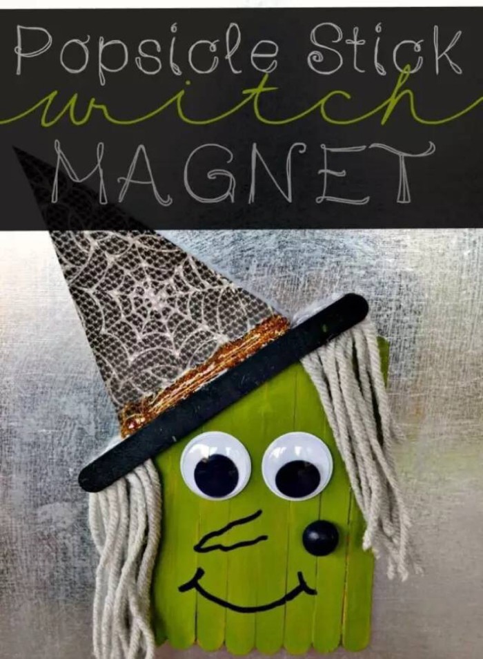 万圣节手工女巫橡皮泥图片,吓人万圣节手工面具用纸制作