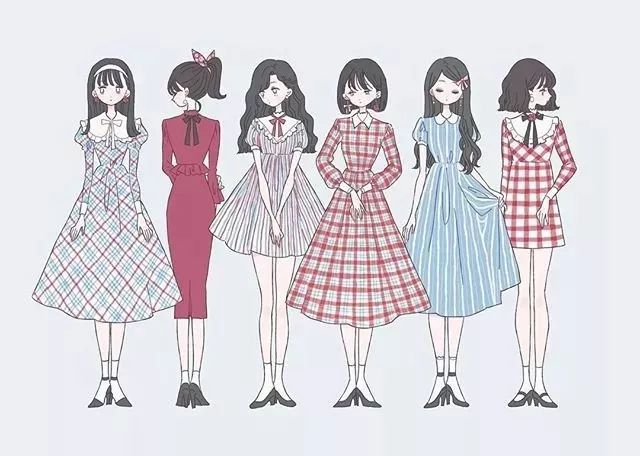 手绘漫画人物的衣服搭配,日系春季搭配手绘漫画