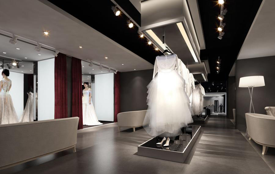 婚纱店专卖店设计效果图,婚纱店铺设计效果图