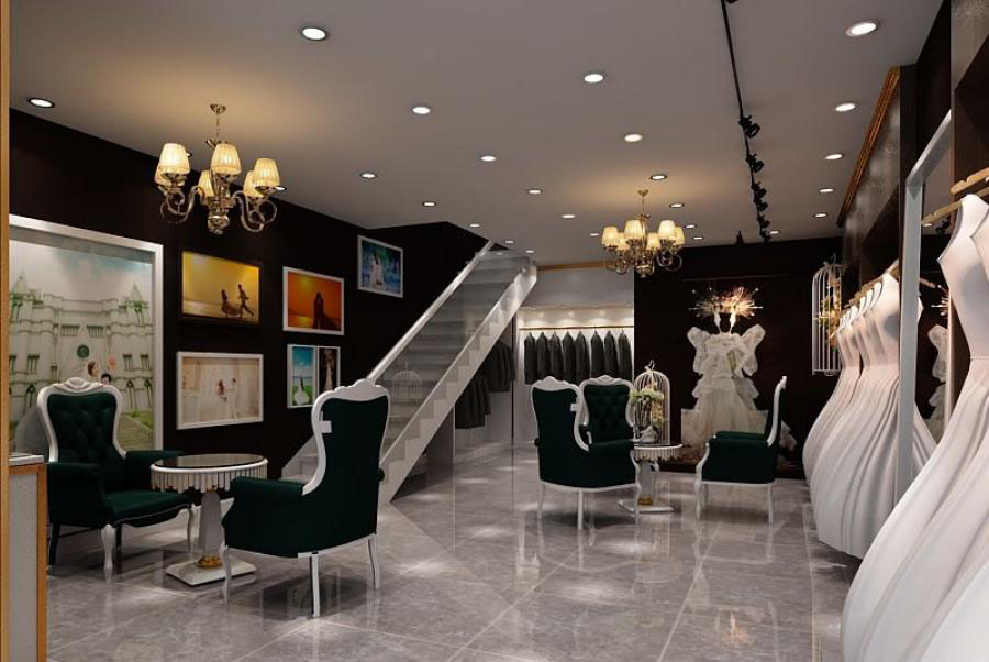 婚纱店专卖店设计效果图,婚纱店铺设计效果图