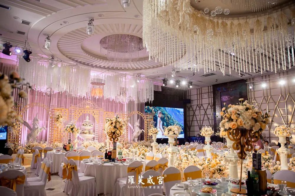 香槟金法式婚礼,香槟金韩式简约婚礼