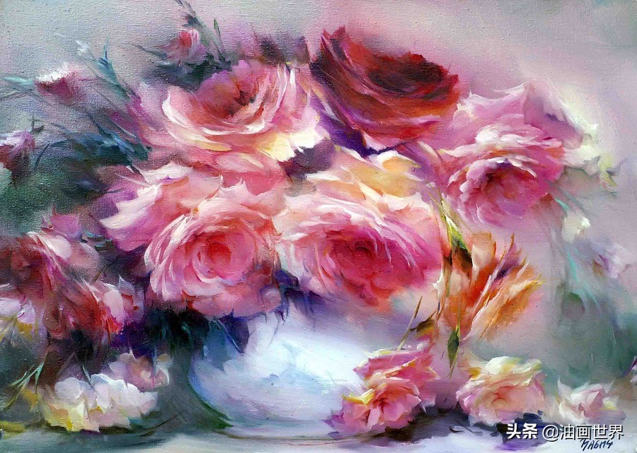 这画家绝对拥有绘画的魔力，把花束画得如此之美