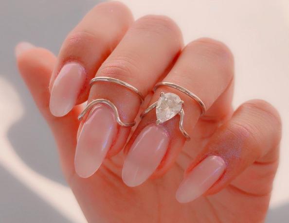 韩国女团风美甲短甲,韩国女团超流行美甲