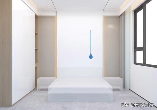 卧室床头单边柱子背景墙效果图,床头旁边有凸起柱子设计