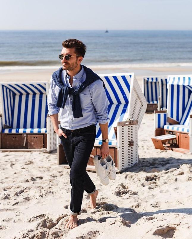 男式牛仔裤怎么穿得最好看,宽松版型男士高端牛仔裤穿搭