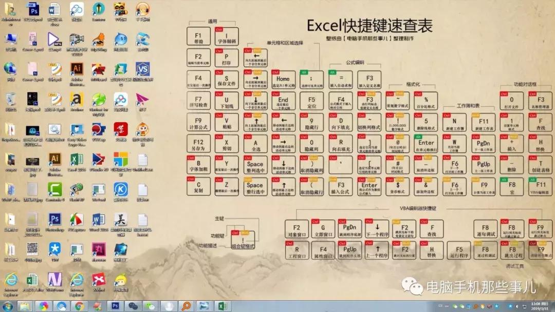 如何将excel表设置成桌面壁纸,excel常用99个快捷键壁纸