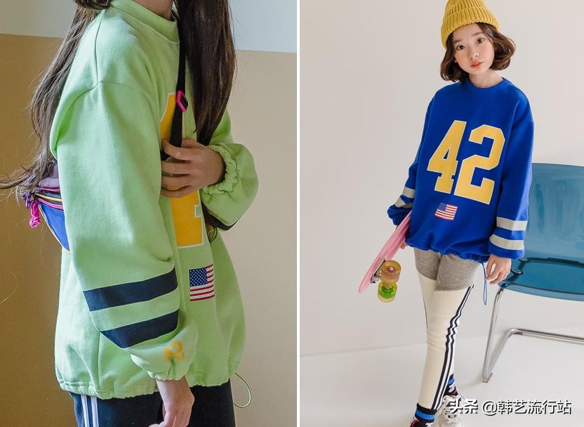 女童韩系风加绒连帽卫衣,2019秋女童流行卫衣