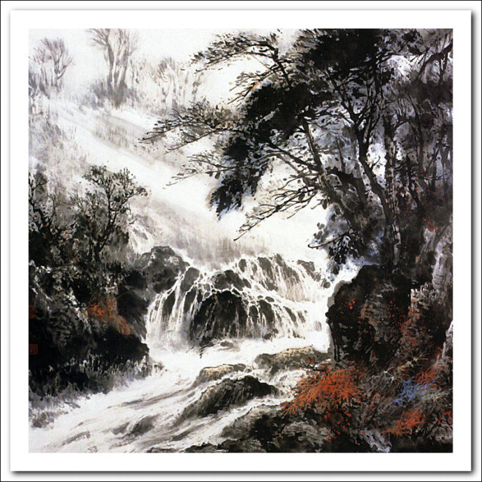 溪山国画山水画,郭金标山水画大全