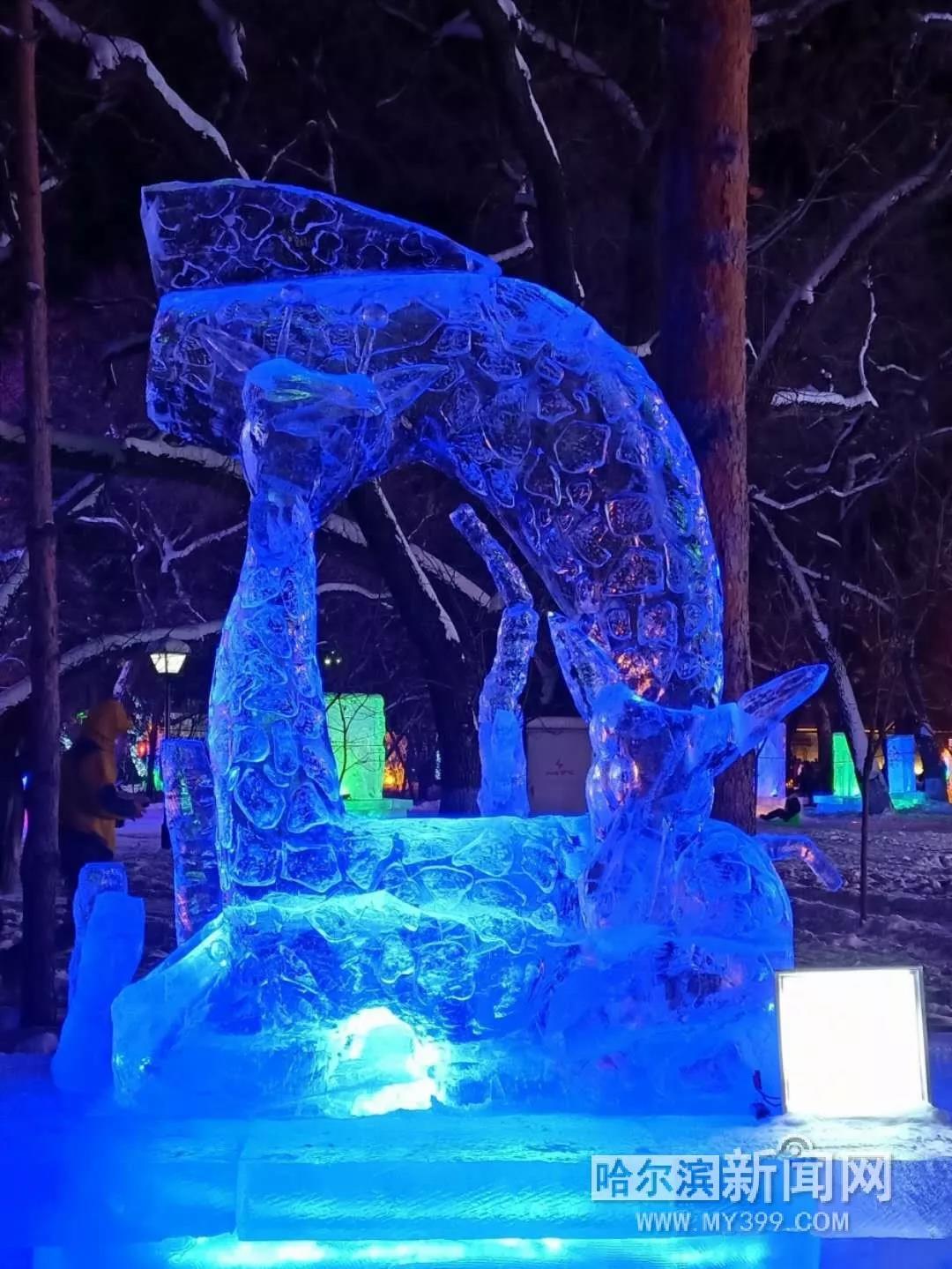 哈尔滨兆麟公园冰灯免费开放时间,哈尔滨第一届冰灯游园图片