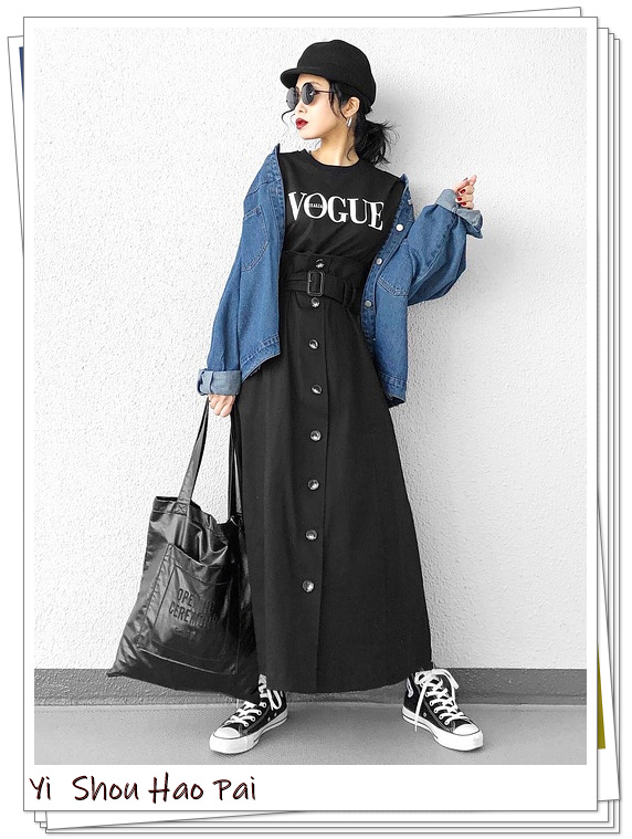 中长款风衣半裙,搭风衣的长半裙