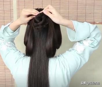 改良版汉服发型简单编发,汉服编发教程配流苏飘带小孩儿