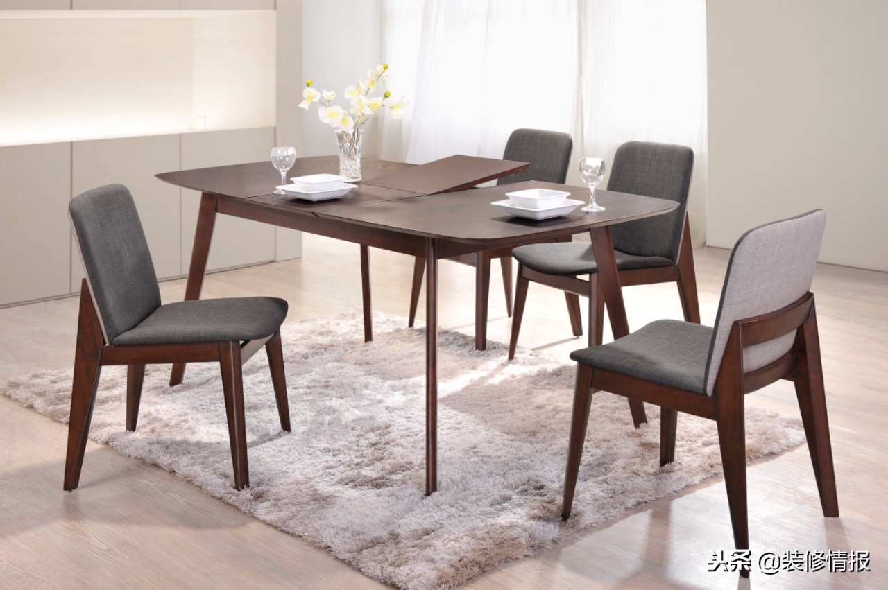 实木餐桌折叠可伸缩长桌小户型,高级餐桌折叠可伸缩餐桌