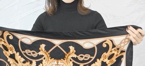 丝巾的11种系法让你时髦整个春季,收腰显瘦中长半身裙丝巾