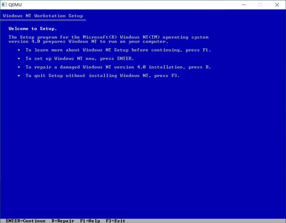 QEMU安装WINDOWSNT4.0MIPS版本
