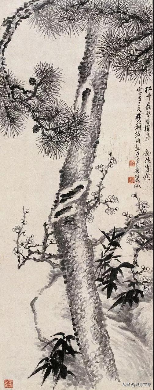 松竹梅岁寒三友桃李杏春风的出处,元朝青花松竹梅岁寒三友执壶图片