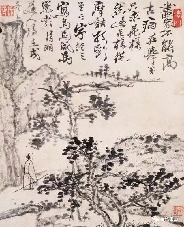 石涛山水画精品作品,石涛山水画高清大图临本