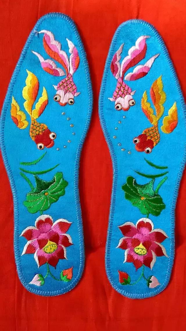 刺绣鞋垫花样各种图案教程,几何鞋垫图案鞋垫绣法