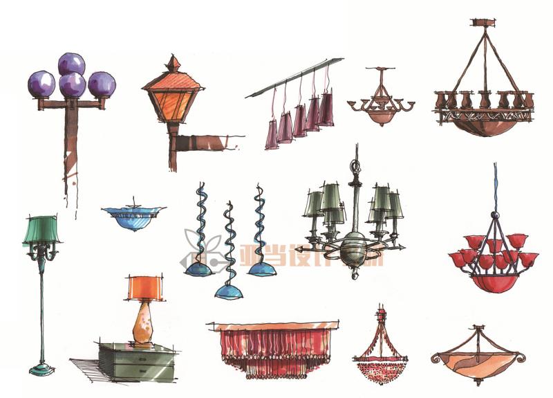 室内手绘单体沙发,沙发椅子手绘画法