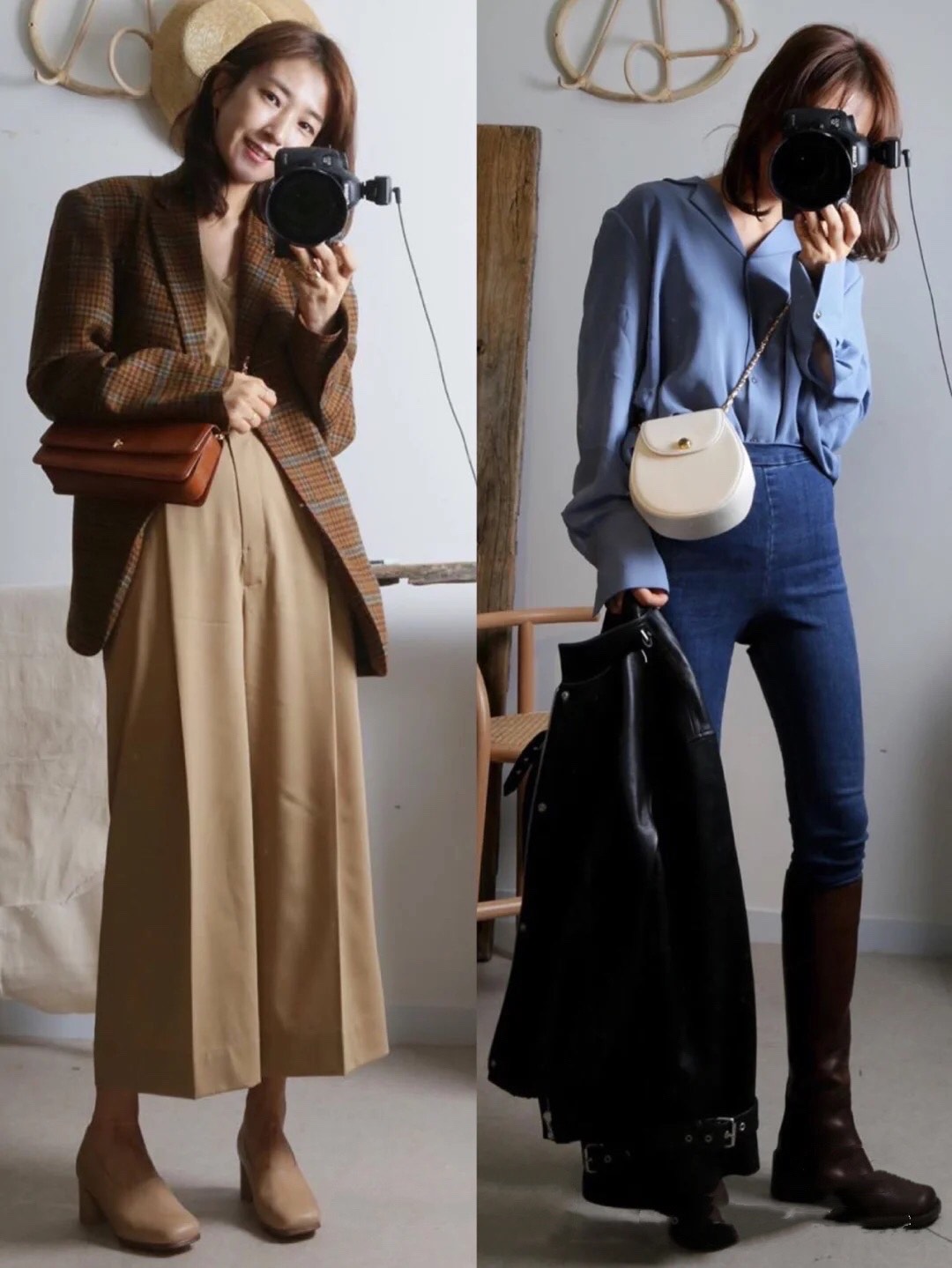 日系风格韩国小姐姐穿搭衣服,韩国西服女时尚穿搭