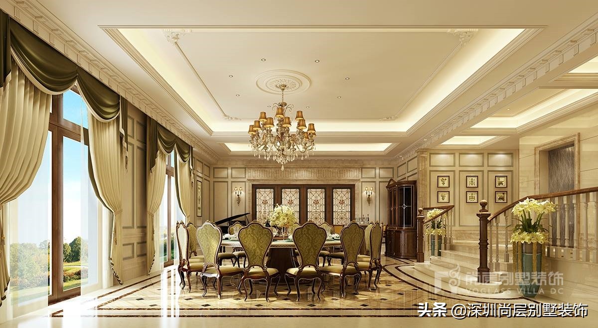 曦城豪宅装修效果图,深圳曦城别墅900万装修