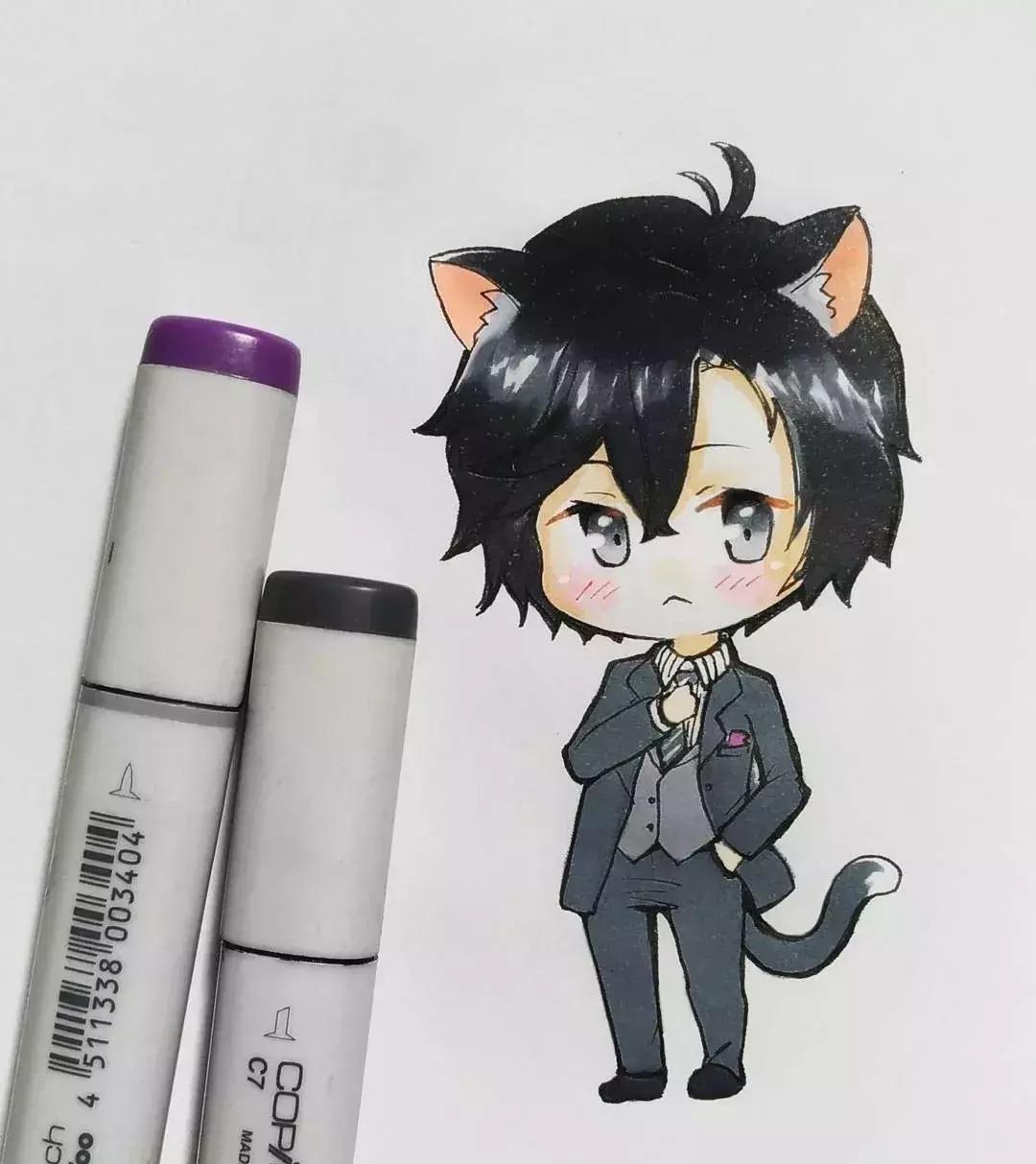 可爱动漫人物手绘马克笔,马克笔好看的动漫人物