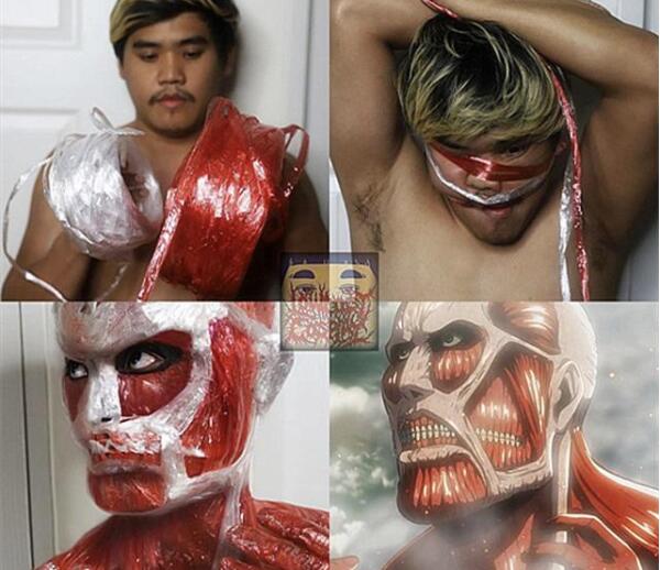真假粉丝cosplay《巨人》角色，尊敬和*辱侮**只是一念之差