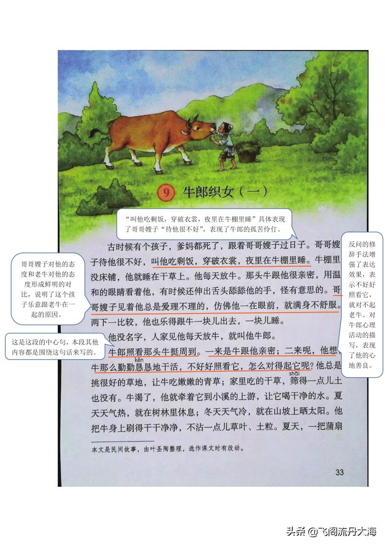 小学语文五年级10课牛郎织女,五上语文第11课牛郎织女教案