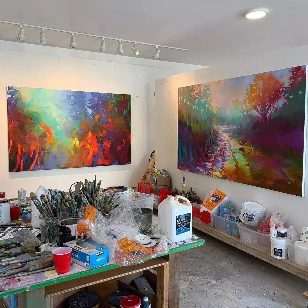 三个画家笔下的雪景,三位油画家的风景画