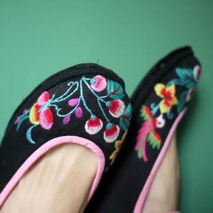 绣花鞋千层底,千层底绣花鞋纯手工