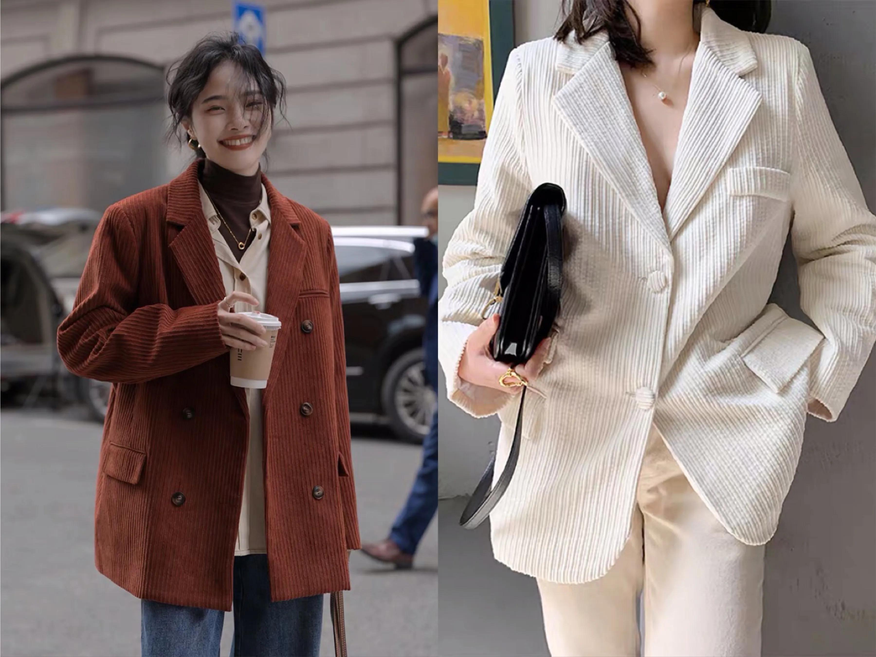 西装复古机车,复古竖条西装