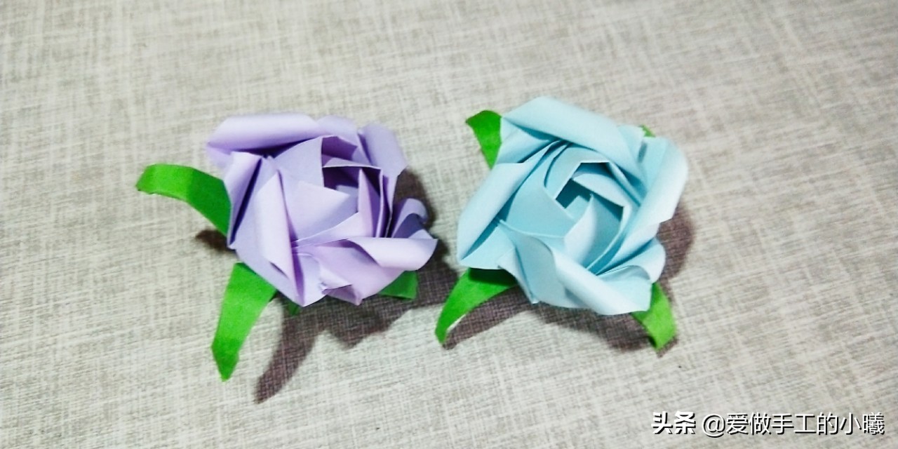 简单实用的手工折纸玫瑰花教程,手工最好看的玫瑰花折纸方法