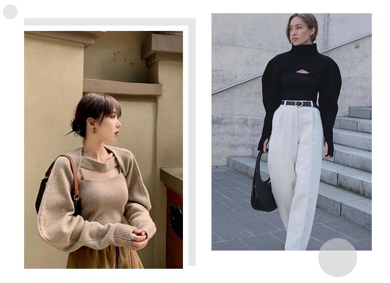 袖套毛衣时尚,最近很火的袖套毛衣蓝色