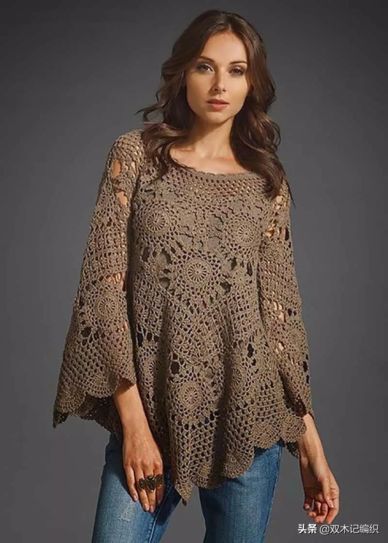 短款钩针衫图解,钩针衫款式