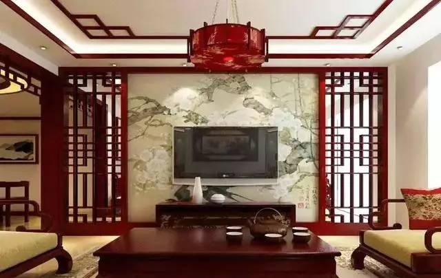 最简单大气的中式电视背景墙,客厅中式风格背景墙图片
