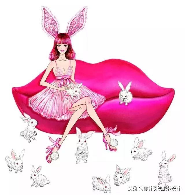 超好看的衣服手绘,服装琴瑟主题手绘效果图