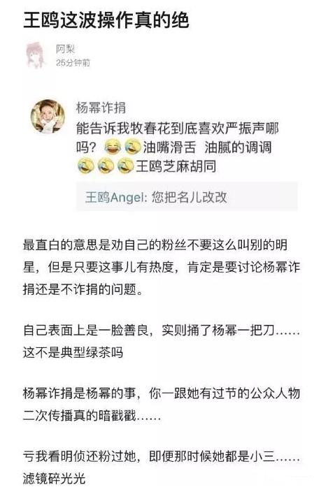 王鸥心机婊,王鸥评价杨幂的人品