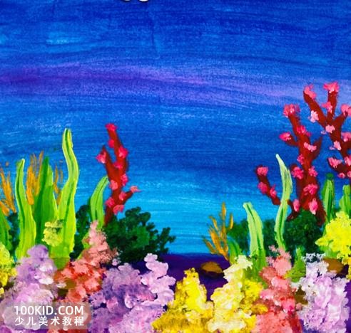 水下的鱼儿儿童创意画,一只纸船在水中游怎么画