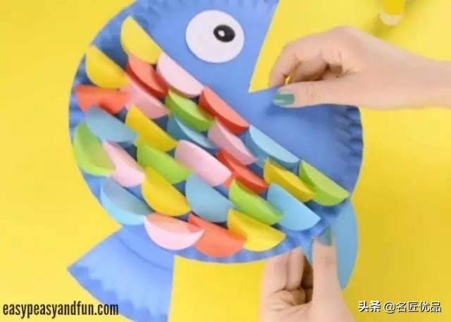 长方形创意纸盘美工作品,纸盘子手工秋天