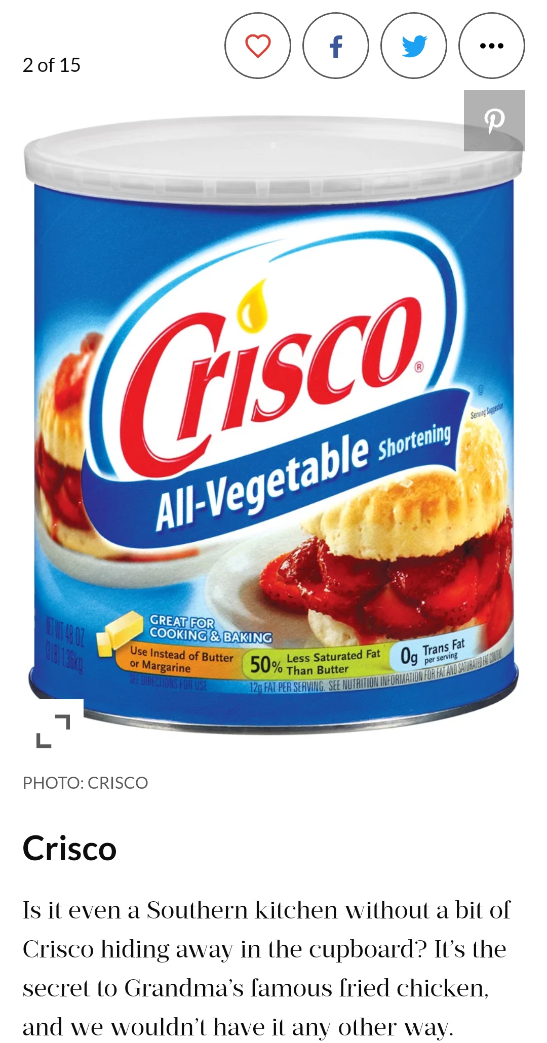 每个美国南方奶奶的厨房里都有15种原料