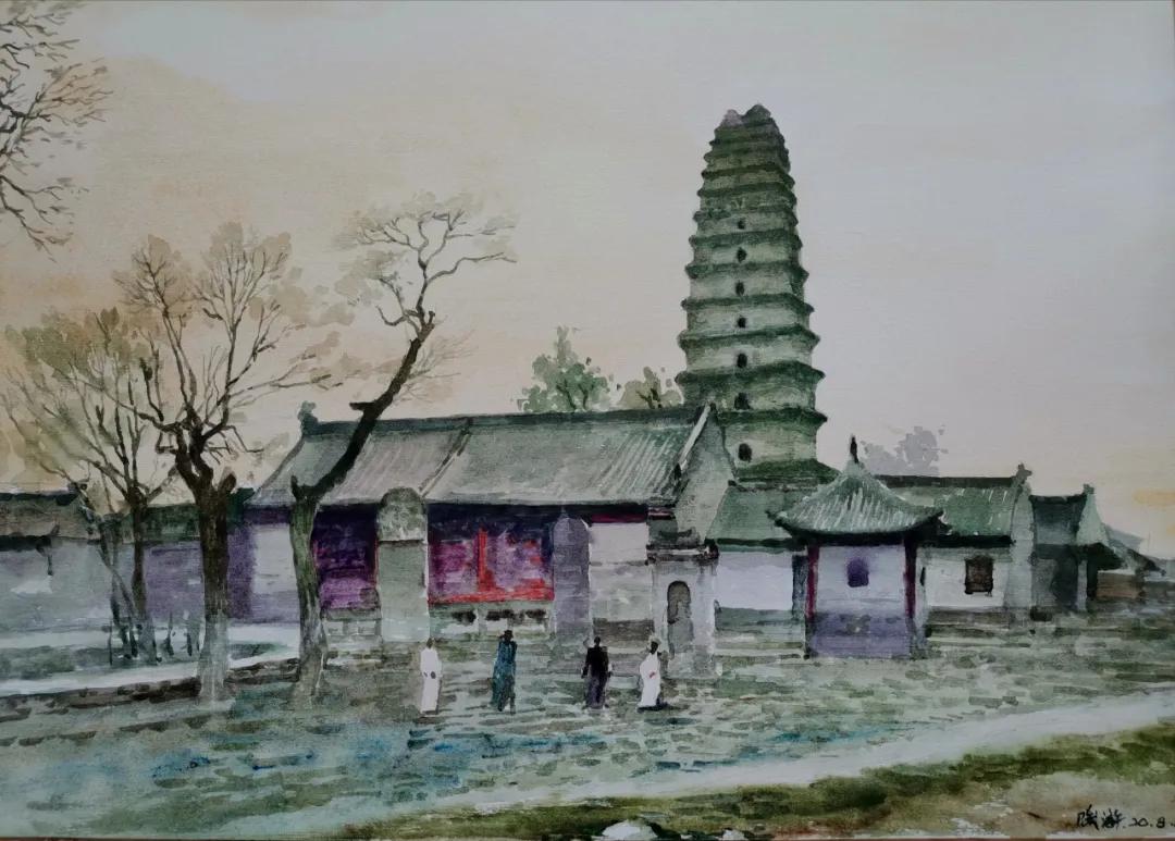 西安大美古城老照片,大美三秦中的陕西名胜古迹的手绘