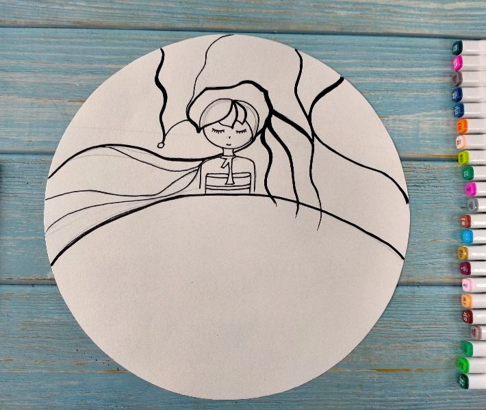 用卡纸画公主的小裙子,可打印的儿童涂色画公主