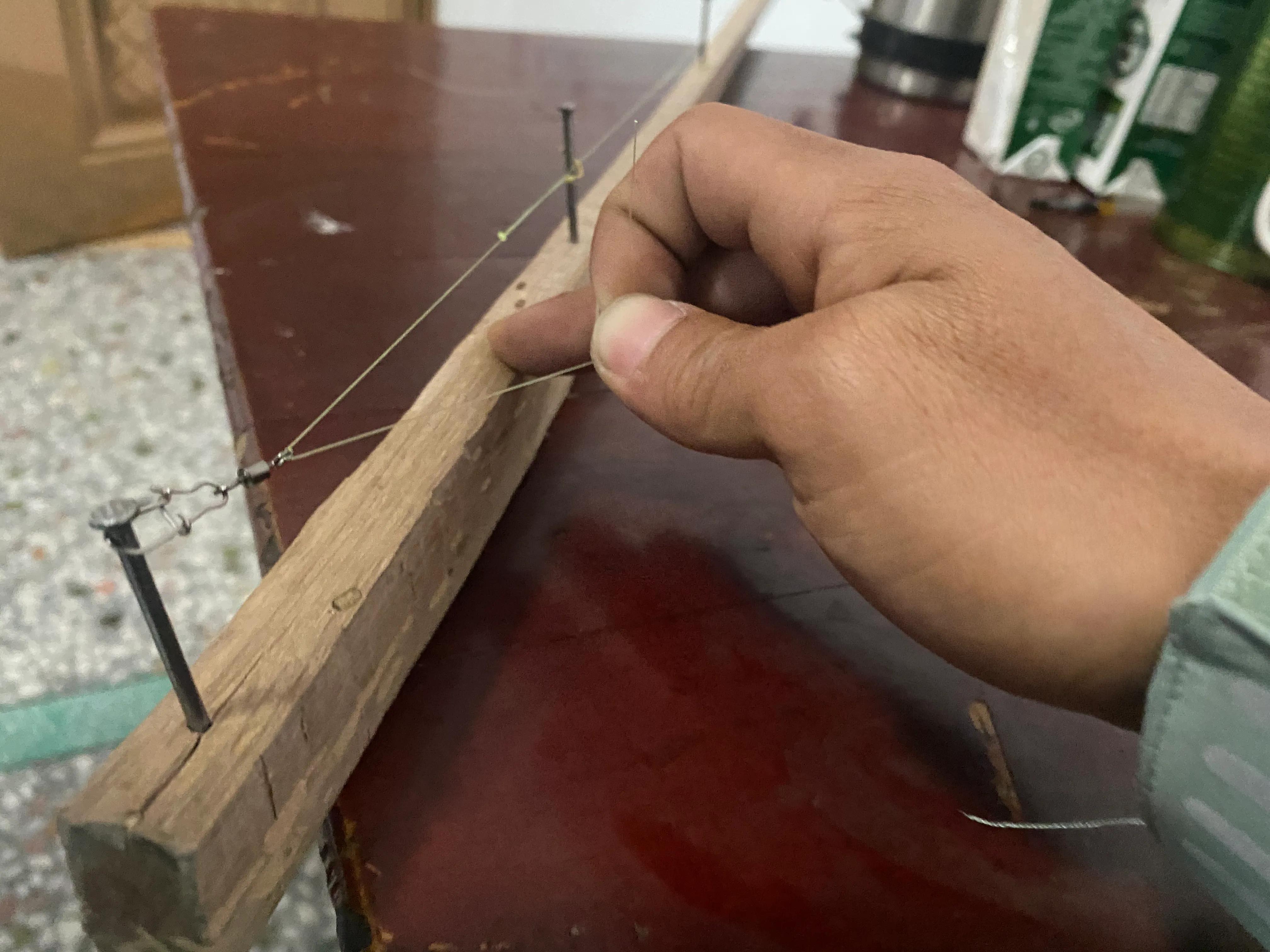 冬钓串钩怎么绑,冬钓防缠绕串钩绑法