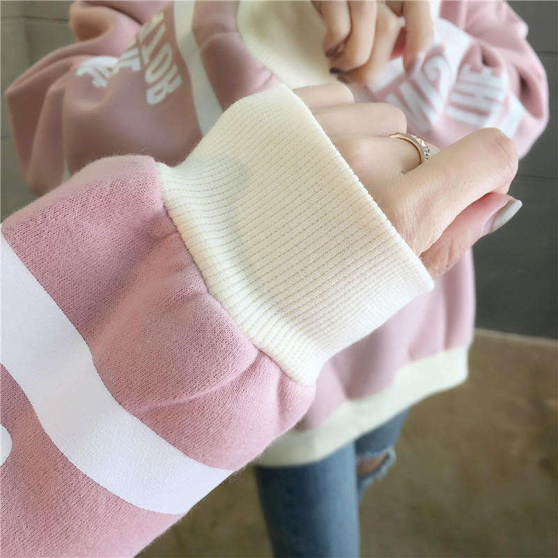 「女装」最新款式宽松加绒连帽卫衣/089654