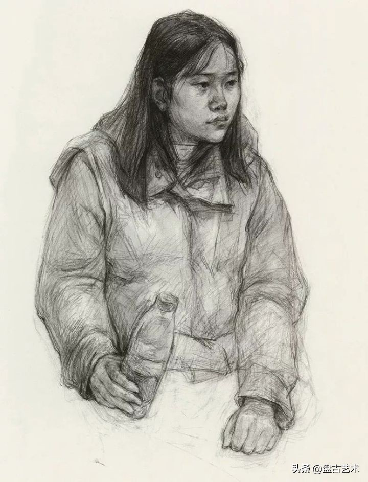 择其善者而从之,其不善者而改之的素描艺术画——盘古艺术