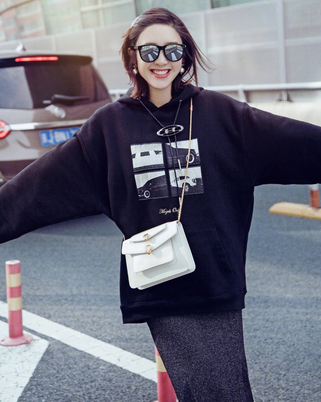 耳饰气质高级感唐艺昕,唐艺昕同款紫色黄色耳环