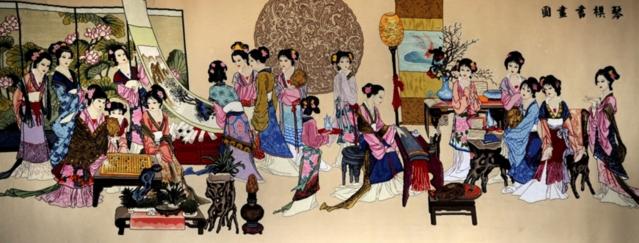 唐伯虎真迹仕女画完整版,唐伯虎名画十字绣